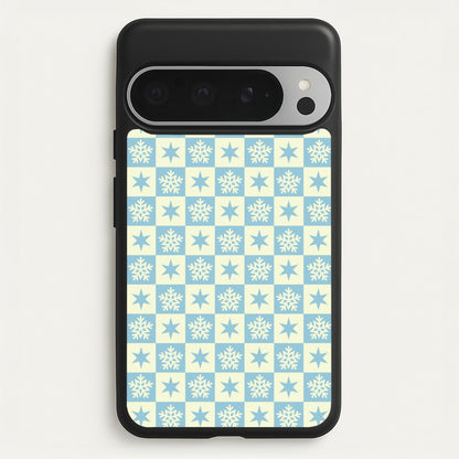 Snow And Star Pattern  - Christmas Patterns Phone Case for Google Pixel 9 Pro XL