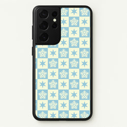 Snow And Star Pattern  - Christmas Patterns Phone Case for Galaxy S21 Ultra