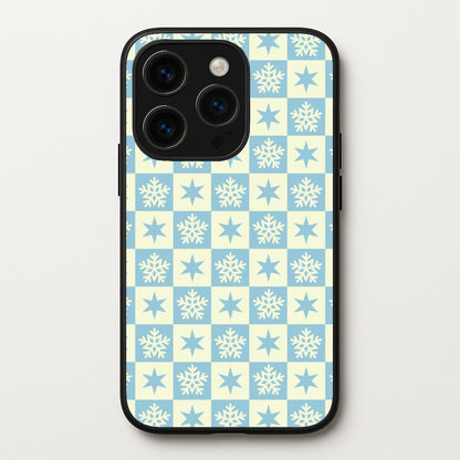 Snow And Star Pattern  - Christmas Patterns Phone Case for iPhone 15 Pro