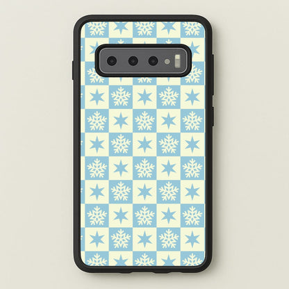 Snow And Star Pattern  - Christmas Patterns Phone Case for Galaxy S10 Plus