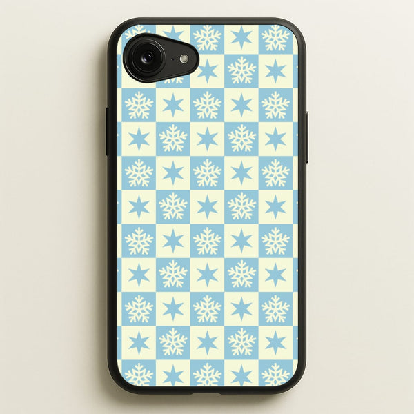 Snow And Star Pattern  - Christmas Patterns Phone Case for iPhone 16e
