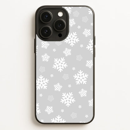 Grey Snowflake Pattern  - Christmas Patterns Phone Case for iPhone 16 Pro Max