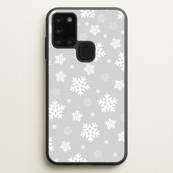 Grey Snowflake Pattern  - Christmas Patterns Phone Case for Galaxy A21s