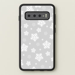 Grey Snowflake Pattern  - Christmas Patterns Phone Case for Galaxy S10 Plus