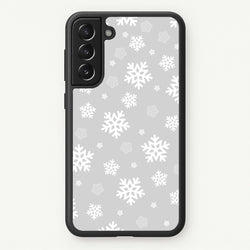 Grey Snowflake Pattern  - Christmas Patterns Phone Case for Galaxy S21FE