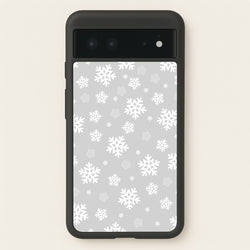 Grey Snowflake Pattern  - Christmas Patterns Phone Case for Google Pixel 6