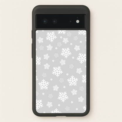 Grey Snowflake Pattern  - Christmas Patterns Phone Case for Google Pixel 6