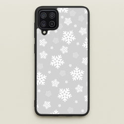 Grey Snowflake Pattern  - Christmas Patterns Phone Case for Galaxy A12