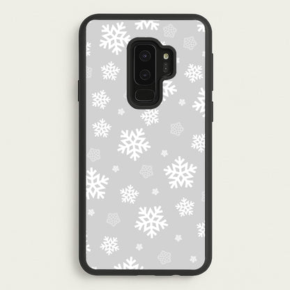 Grey Snowflake Pattern  - Christmas Patterns Phone Case for Galaxy S9 Plus