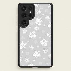 Grey Snowflake Pattern  - Christmas Patterns Phone Case for Galaxy S22 Ultra