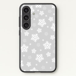 Grey Snowflake Pattern  - Christmas Patterns Phone Case for Galaxy S24FE