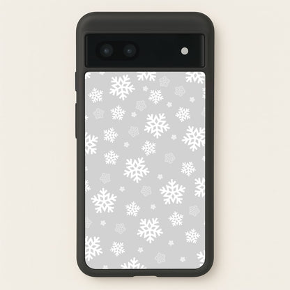 Grey Snowflake Pattern  - Christmas Patterns Phone Case for Google Pixel 6a