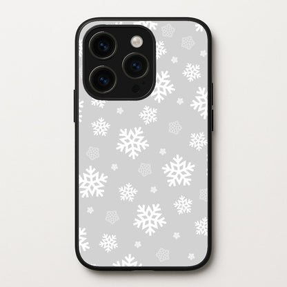 Grey Snowflake Pattern  - Christmas Patterns Phone Case for iPhone 15 Pro Max