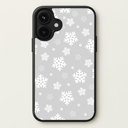 Grey Snowflake Pattern Phone Case for iPhone 17