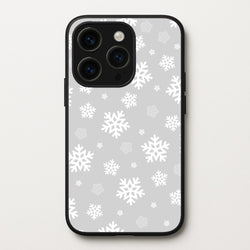 Grey Snowflake Pattern  - Christmas Patterns Phone Case for iPhone 15 Pro