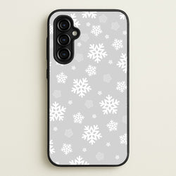 Grey Snowflake Pattern  - Christmas Patterns Phone Case for Galaxy A54