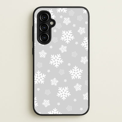 Grey Snowflake Pattern  - Christmas Patterns Phone Case for Galaxy A54