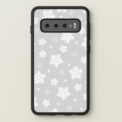 Grey Snowflake Pattern  - Christmas Patterns Phone Case for Galaxy S10