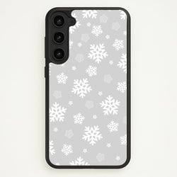Grey Snowflake Pattern  - Christmas Patterns Phone Case for Galaxy S23 Plus