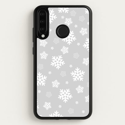 Grey Snowflake Pattern  - Christmas Patterns Phone Case for Huawei P30 Lite