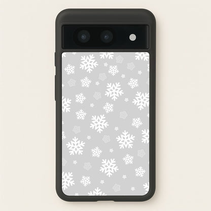 Grey Snowflake Pattern  - Christmas Patterns Phone Case for Google Pixel 8a