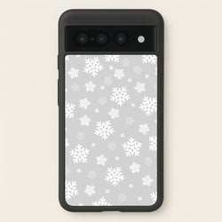 Grey Snowflake Pattern  - Christmas Patterns Phone Case for Google Pixel 7 Pro