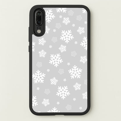 Grey Snowflake Pattern  - Christmas Patterns Phone Case for Huawei P20