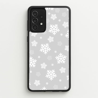 Grey Snowflake Pattern  - Christmas Patterns Phone Case for Galaxy A52 / A52s