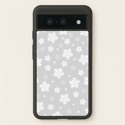 Grey Snowflake Pattern  - Christmas Patterns Phone Case for Google Pixel 8