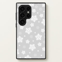 Grey Snowflake Pattern  - Christmas Patterns Phone Case for Galaxy S24 Ultra