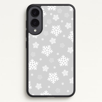 Grey Snowflake Pattern  - Christmas Patterns Phone Case for Galaxy S25 Edge