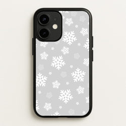 Grey Snowflake Pattern  - Christmas Patterns Phone Case for iPhone 12 Mini