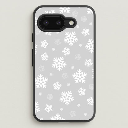 Grey Snowflake Pattern  - Christmas Patterns Phone Case for Google Pixel 9a
