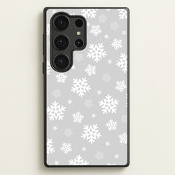 Grey Snowflake Pattern  - Christmas Patterns Phone Case for Galaxy S25 Ultra