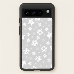 Grey Snowflake Pattern  - Christmas Patterns Phone Case for Google Pixel 8 Pro