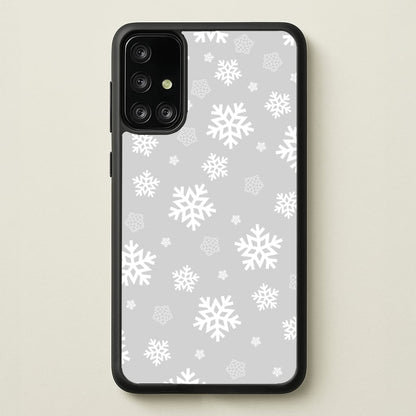 Grey Snowflake Pattern  - Christmas Patterns Phone Case for Galaxy A71