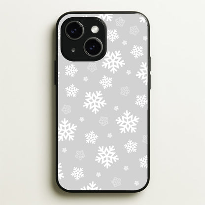 Grey Snowflake Pattern  - Christmas Patterns Phone Case for iPhone 15