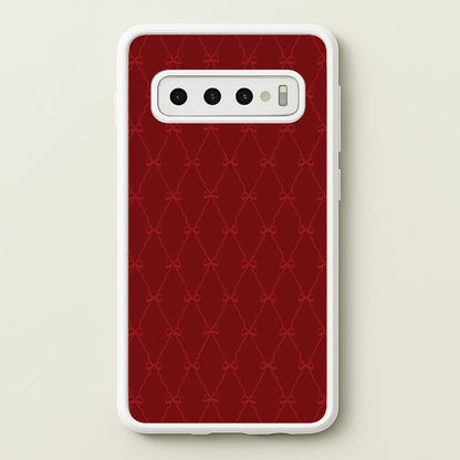 Red Bow Pattern  - Christmas Patterns Phone Case for Galaxy S10 Plus