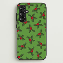 Holly Pattern  - Christmas Patterns Phone Case for Galaxy S23FE