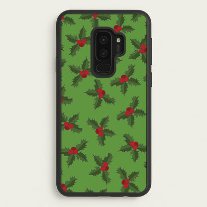Holly Pattern  - Christmas Patterns Phone Case for Galaxy S9 Plus