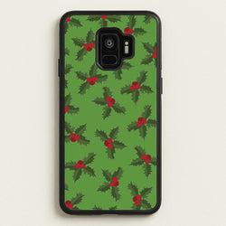 Holly Pattern  - Christmas Patterns Phone Case for Galaxy S9