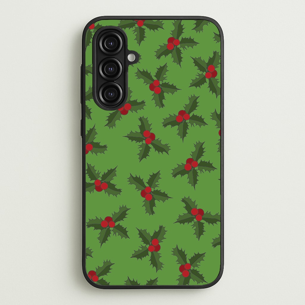 Holly Pattern  - Christmas Patterns Phone Case for Galaxy A16