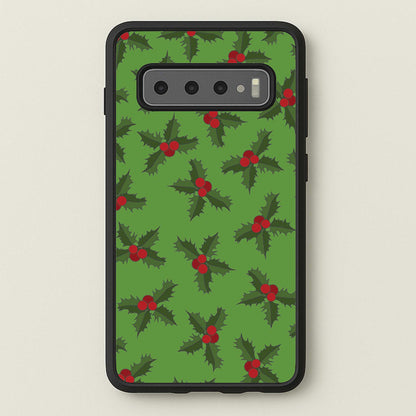 Holly Pattern  - Christmas Patterns Phone Case for Galaxy S10 Plus