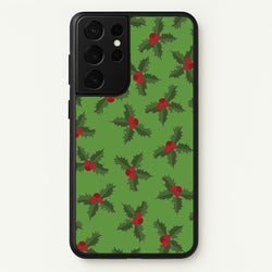 Holly Pattern  - Christmas Patterns Phone Case for Galaxy S21 Ultra