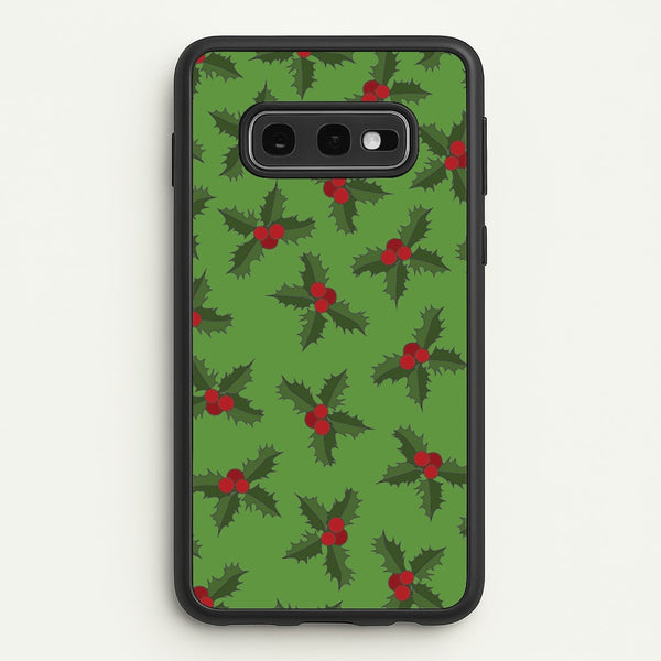 Holly Pattern  - Christmas Patterns Phone Case for Galaxy S10e