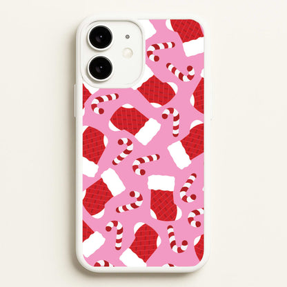 Pink Stocking Pattern  - Christmas Patterns Phone Case for iPhone 11