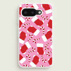 Pink Stocking Pattern  - Christmas Patterns Phone Case for Google Pixel 9a