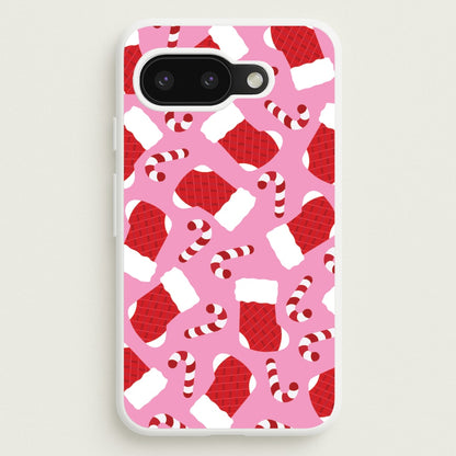Pink Stocking Pattern  - Christmas Patterns Phone Case for Google Pixel 9a