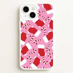 Pink Stocking Pattern  - Christmas Patterns Phone Case for iPhone 13