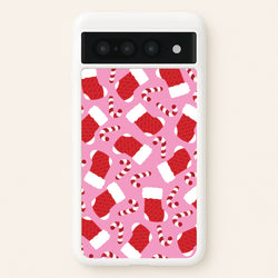 Pink Stocking Pattern  - Christmas Patterns Phone Case for Google Pixel 7 Pro